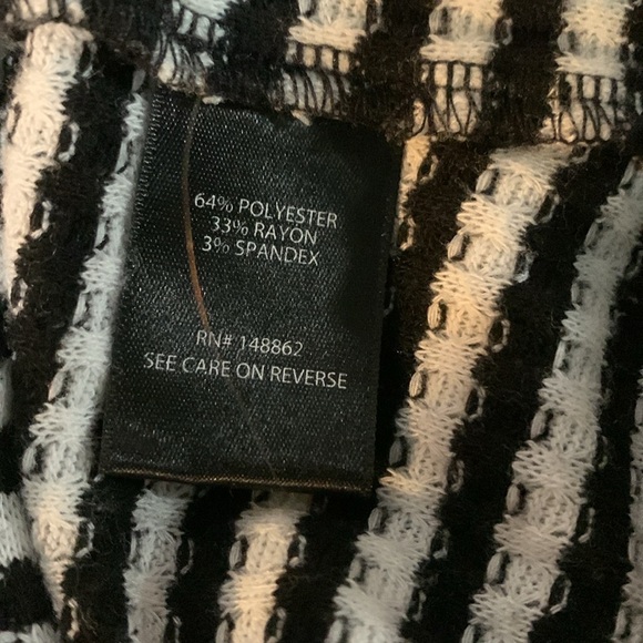 Torrid Waffle Black WhiteKnit Long Sleeve Stripped Shirt 2 - Picture 8 of 8